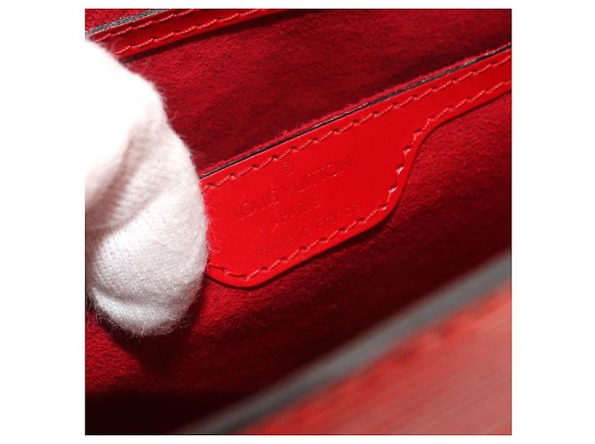 Borsa Tote Louis Vuitton Epi Saint Jacques Rosso - vista 7