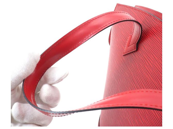 Borsa Tote Louis Vuitton Epi Saint Jacques Rosso - vista 8