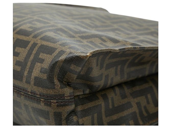 Borsa Tote Fendi Zucca marrone pelle e PVC - vista 4