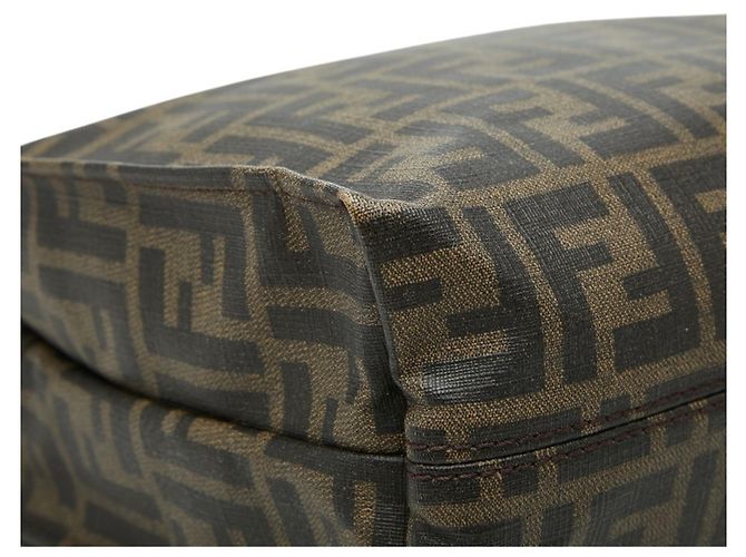 Borsa Tote Fendi Zucca marrone pelle e PVC - vista 5