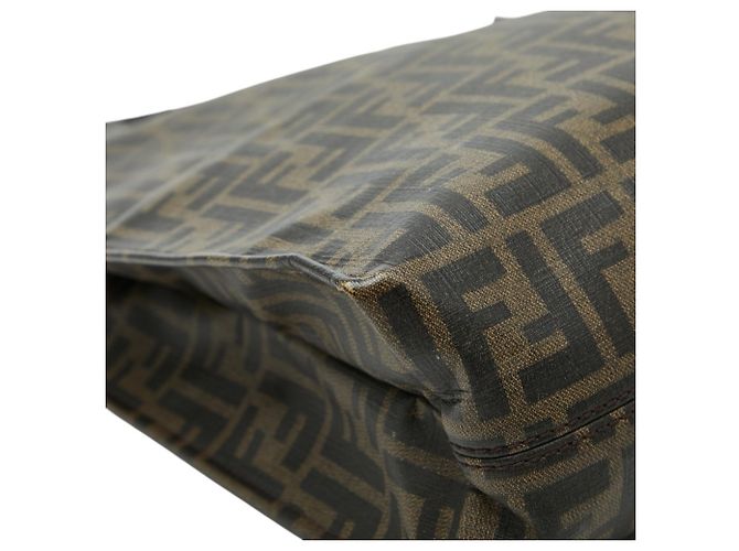 Borsa Tote Fendi Zucca marrone pelle e PVC - vista 7