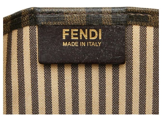 Borsa Tote Fendi Zucca marrone pelle e PVC - vista 9