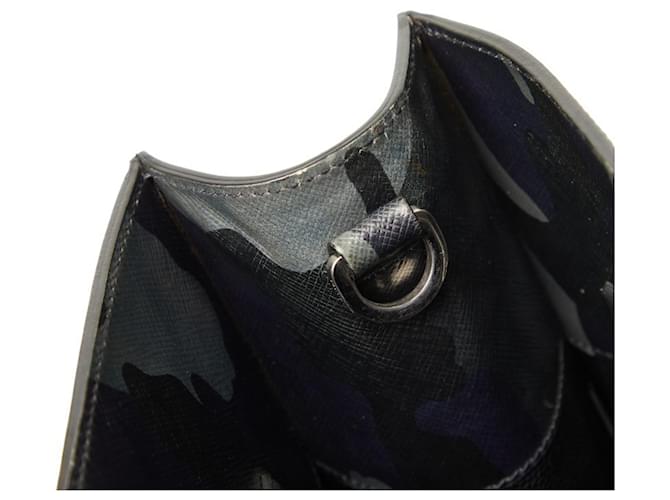 Borsa Prada Triangle Logo Plate Camouflage Marrone Nero Porpora - vista 11