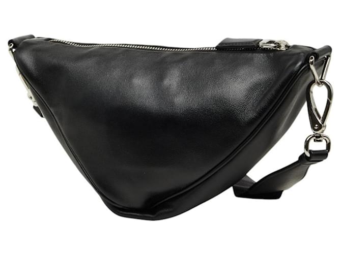 Borsa a tracolla con placca logo Triangle Prada Nero - vista 2