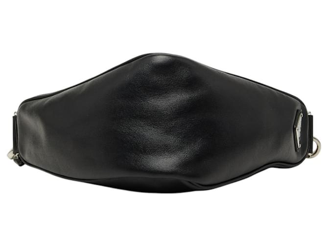 Borsa a tracolla con placca logo Triangle Prada Nero - vista 3
