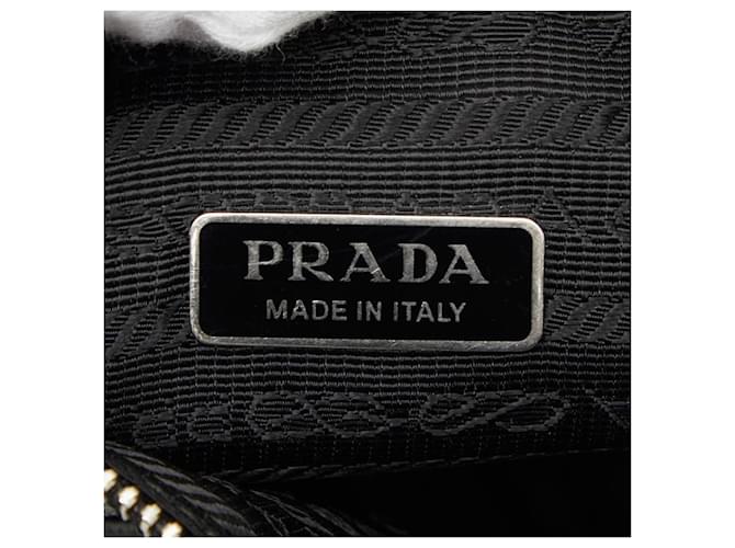 Borsa a tracolla con placca logo Triangle Prada Nero - vista 7