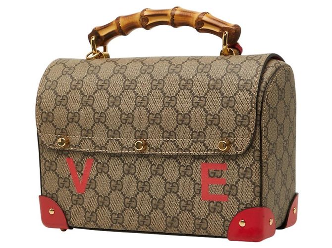 Borsa Gucci GG Small Bamboo Rosso Beige - vista 2
