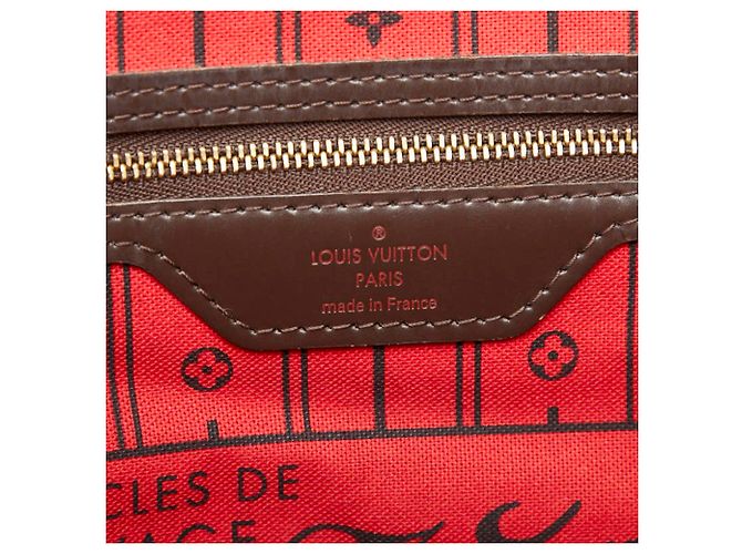 Borsa Tote Louis Vuitton Damier Neverfull MM Marrone - vista 10