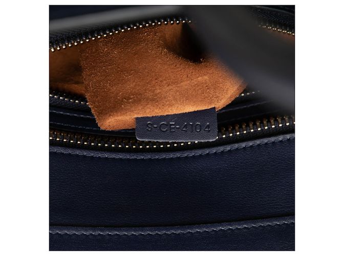 Céline Borsa Tote Celine Luggage Micro Shopper Marrone Giallo Blu navy - vista 6