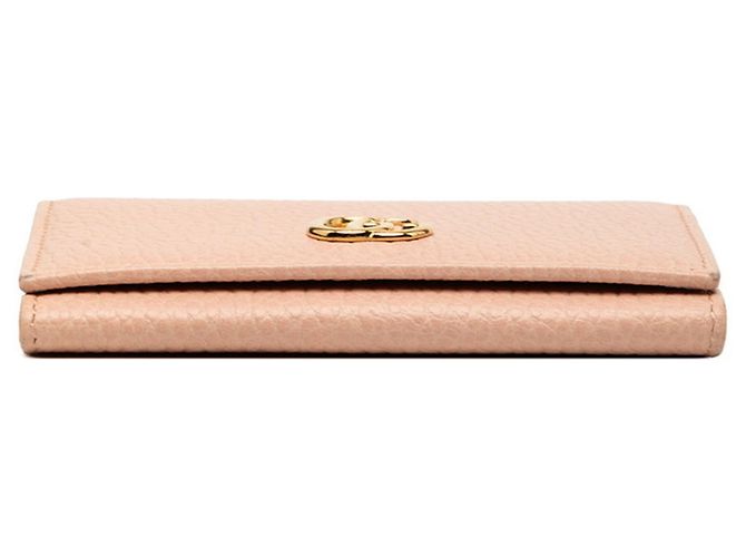 Portacarte in pelle rosa Gucci GG Marmont - vista 3