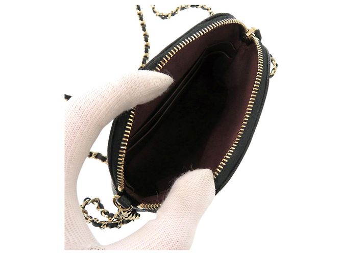 Borsa a tracolla Chanel Matelassé Mini Chain Nero - vista 6