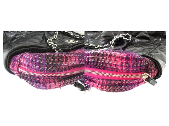 Borsa Chanel Matelassé Coco Mark Nero Rosa - vista 9