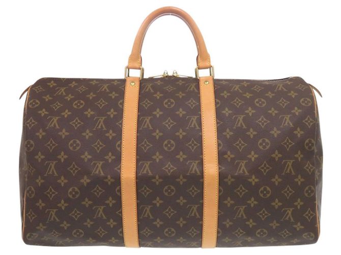 Borsa Boston Louis Vuitton Keepall 50 Monogram Marrone Monogramma - vista 2