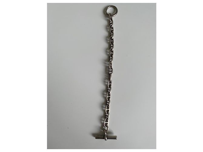 Hermès Silberarmband mit Kette - Ansicht 3