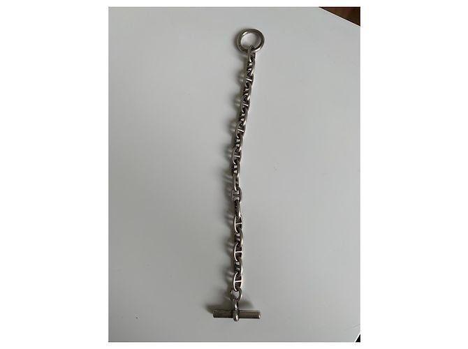 Hermès Silberarmband mit Kette - Ansicht 4