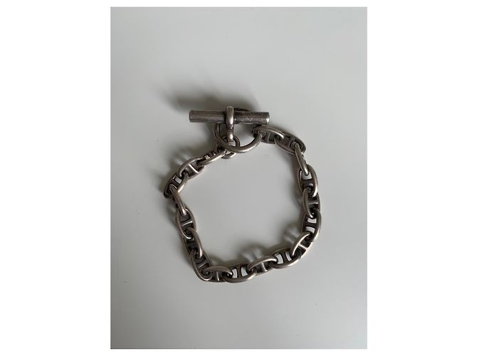 Hermès Silberarmband mit Kette - Ansicht 5