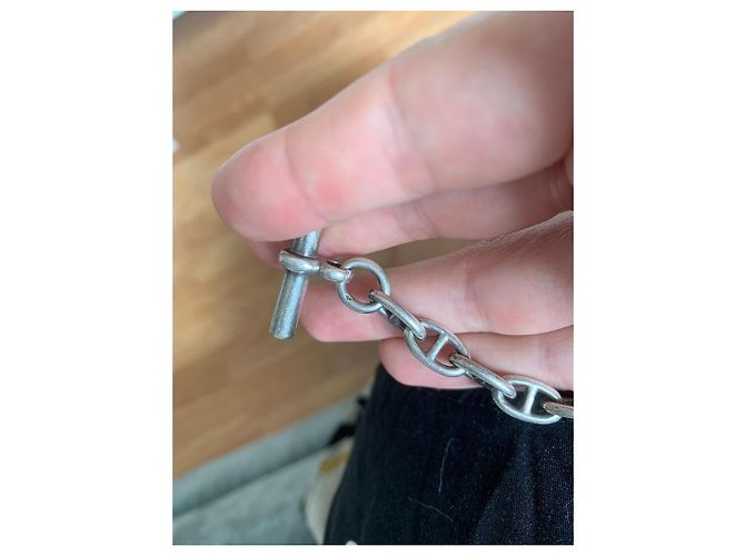 Hermès Silberarmband mit Kette - Ansicht 6
