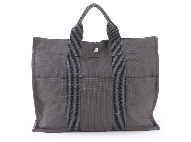 Hermès Borsa Tote Hermline MM Hermes Marrone Nero - vista 3