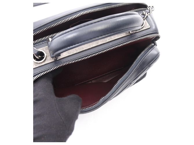 Borsa Bowling Matelassé in Pelle Chanel Blu - vista 6