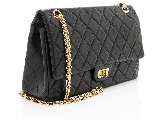 Gabrielle Borsa Chanel Reissue 225 Double Flap in pelle di vitello invecchiata Nero - vista 2