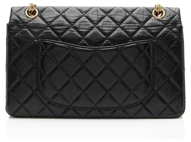 Gabrielle Borsa Chanel Reissue 225 Double Flap in pelle di vitello invecchiata Nero - vista 3