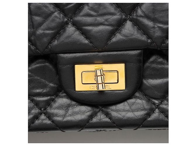 Gabrielle Borsa Chanel Reissue 225 Double Flap in pelle di vitello invecchiata Nero - vista 9