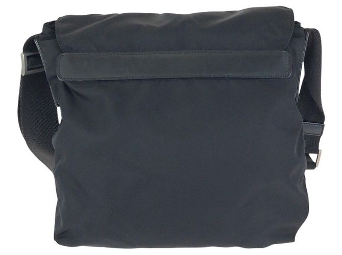 Borsa a tracolla Prada Nylon Leather Tessuto Logo Nero - vista 2