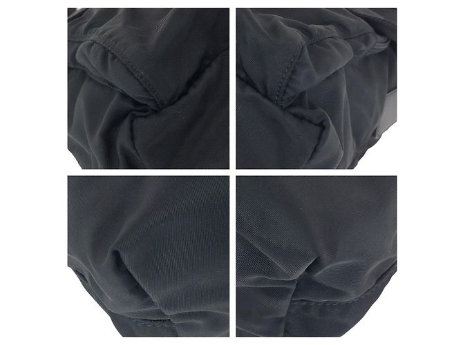 Borsa a tracolla Prada Nylon Leather Tessuto Logo Nero - vista 3