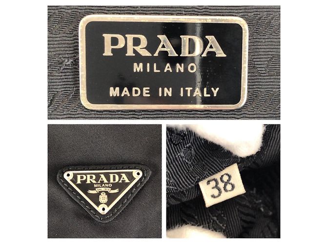 Borsa a tracolla Prada Nylon Leather Tessuto Logo Nero - vista 4