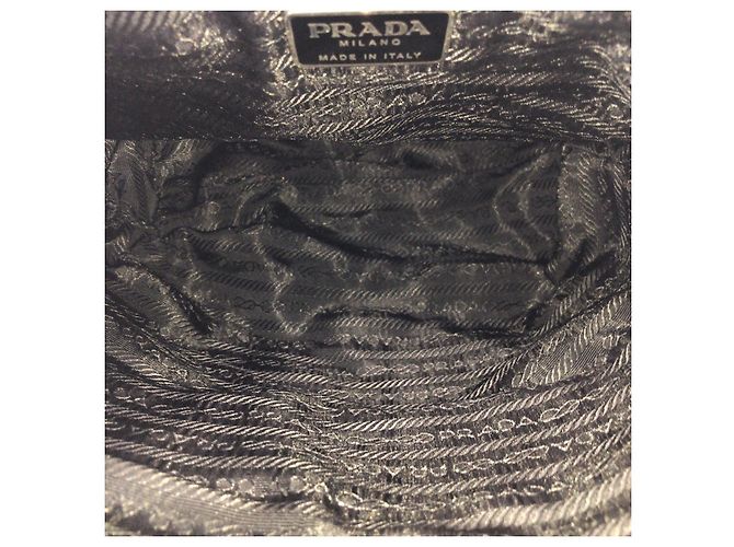 Borsa a tracolla Prada Nylon Leather Tessuto Logo Nero - vista 9