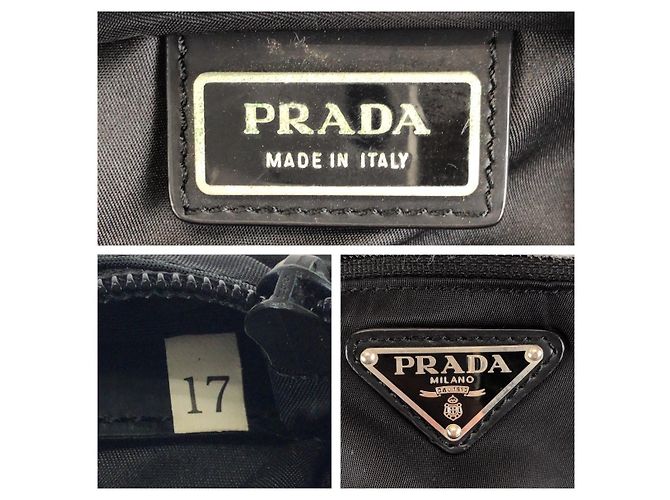 Borsa a tracolla in nylon Tessuto con logo triangolo Prada Nero - vista 4