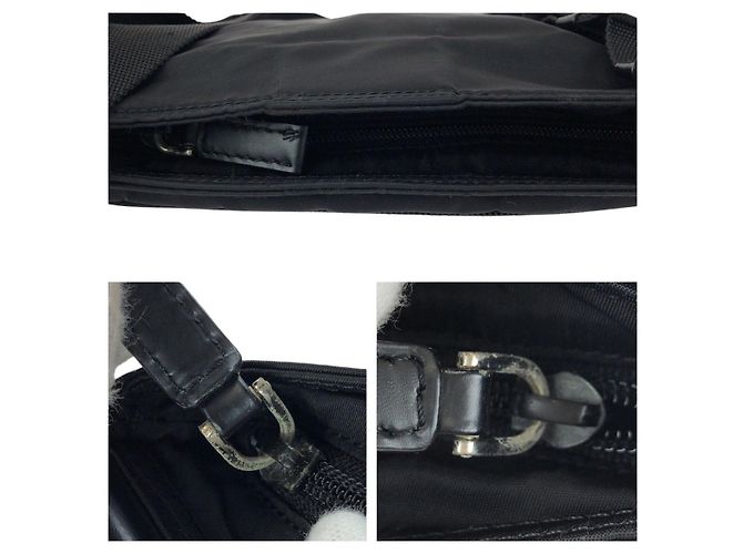 Borsa a tracolla in nylon Tessuto con logo triangolo Prada Nero - vista 6