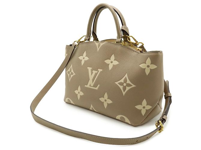 Borsa Louis Vuitton Monogram Empreinte Petit Palais PM Marrone Beige - vista 2
