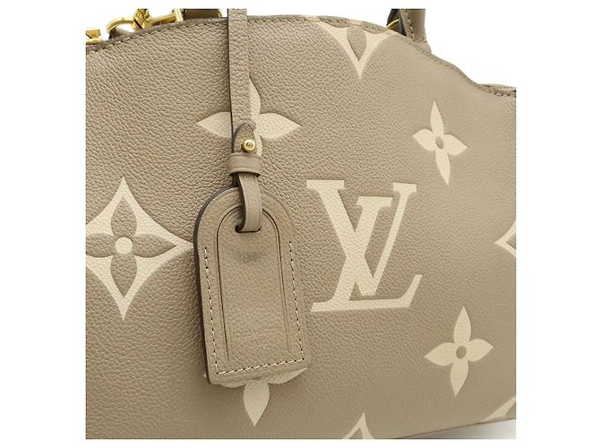 Borsa Louis Vuitton Monogram Empreinte Petit Palais PM Marrone Beige - vista 9