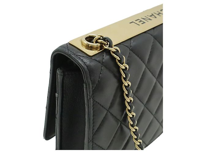 Portafoglio con catena Chanel Trendy CC in agnello Nero - vista 4
