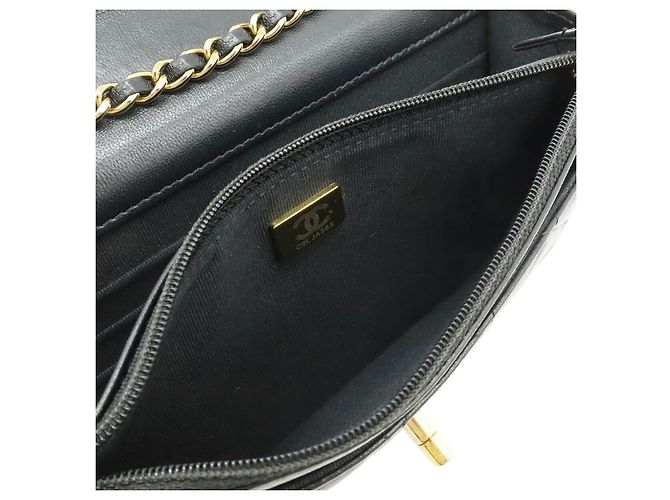 Portafoglio con catena Chanel Trendy CC in agnello Nero - vista 7