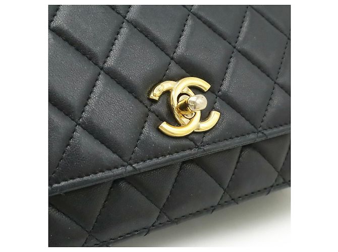 Portafoglio con catena Chanel Trendy CC in agnello Nero - vista 9
