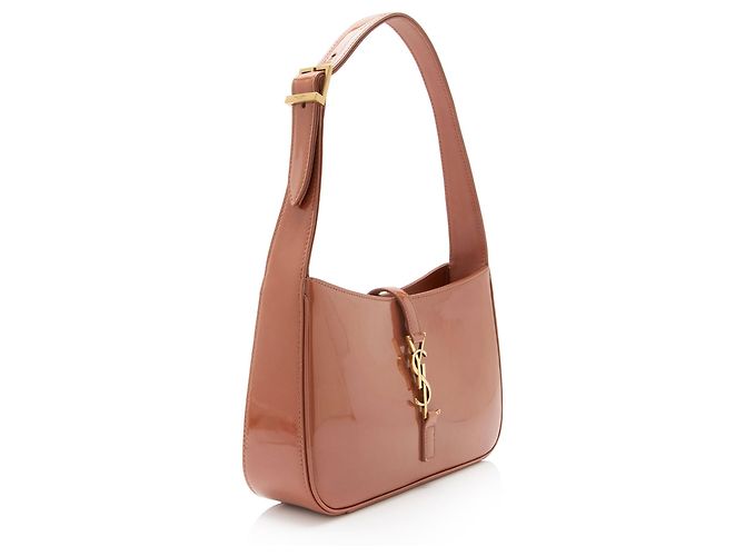 Saint Laurent Patent Leather Monogram Le 5 A 7 Hobo Brown - view 2