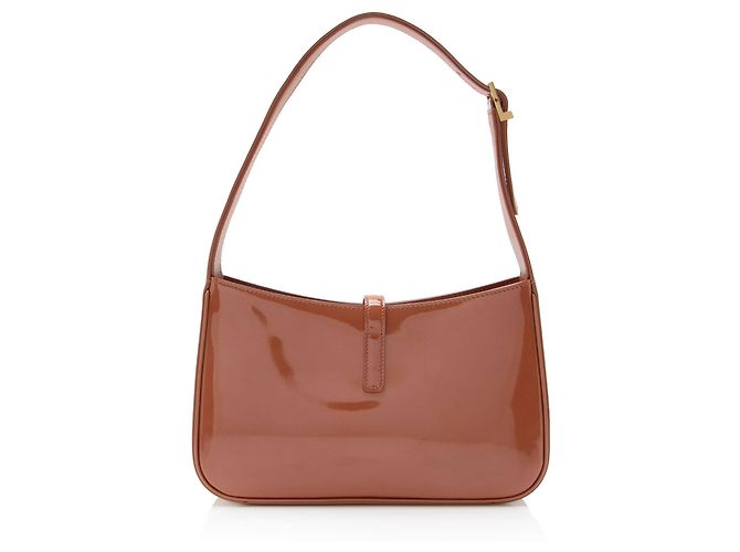 Saint Laurent Patent Leather Monogram Le 5 A 7 Hobo Brown - view 3