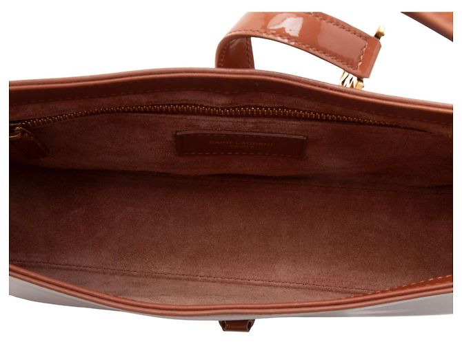 Saint Laurent Patent Leather Monogram Le 5 A 7 Hobo Brown - view 7