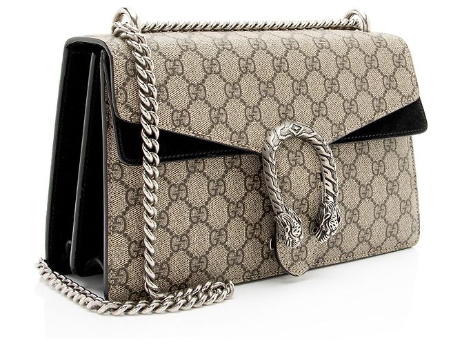 Borsa a tracolla Gucci GG Supreme Dionysus Medium Marrone Beige - vista 2