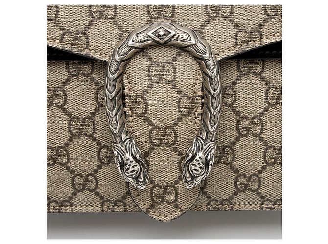 Borsa a tracolla Gucci GG Supreme Dionysus Medium Marrone Beige - vista 9