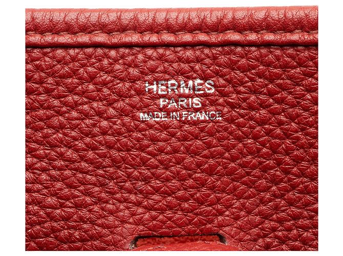 Hermès Hermes Taurillon Clemence Evelyne III PM Shoulder Bag Red - view 8