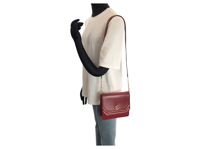 Borsa a tracolla in pelle Dior Pochette Rosso - vista 7