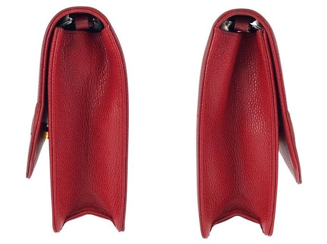 Borsa a tracolla in pelle Dior Pochette Rosso - vista 8