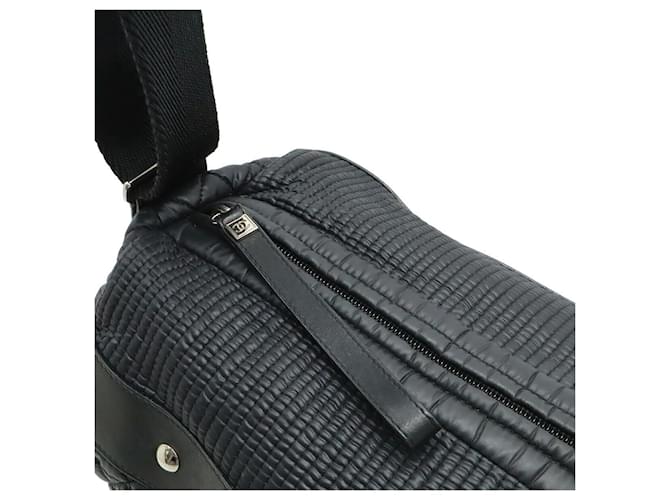 Borsa a Spalla Chanel Nylon Coco Mark Nero - vista 6