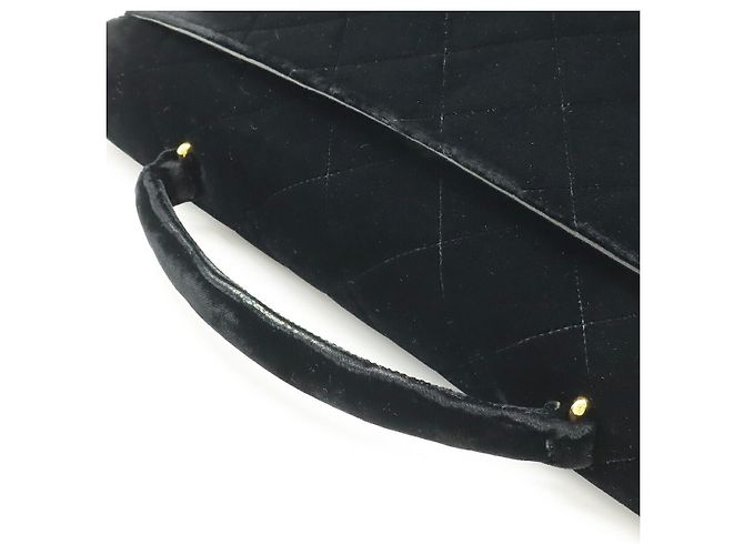 Valigetta Chanel Velvet Leather Matelasse Coco Mark Nero - vista 4