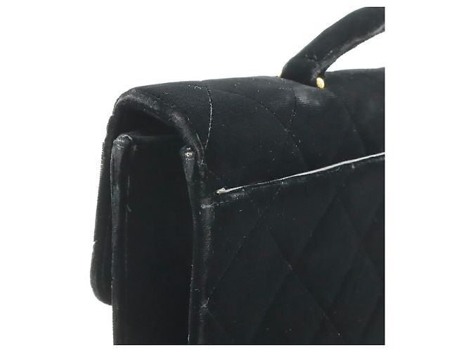 Valigetta Chanel Velvet Leather Matelasse Coco Mark Nero - vista 5