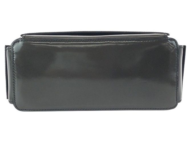 Borsa a tracolla Gucci Grigio Khaki Nero in smalto - vista 10
