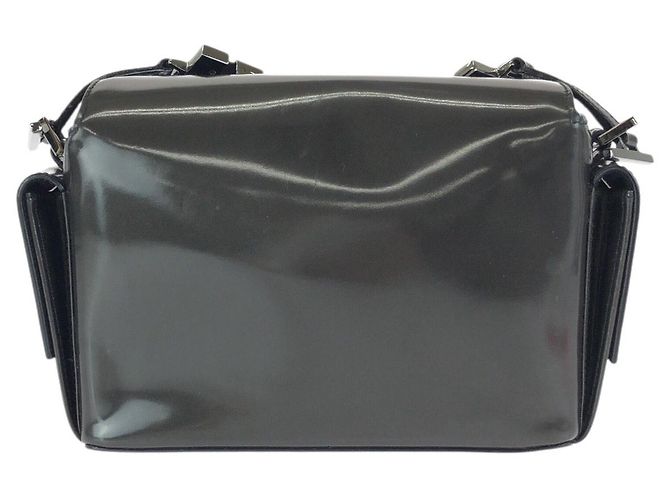 Borsa a tracolla Gucci Grigio Khaki Nero in smalto - vista 2